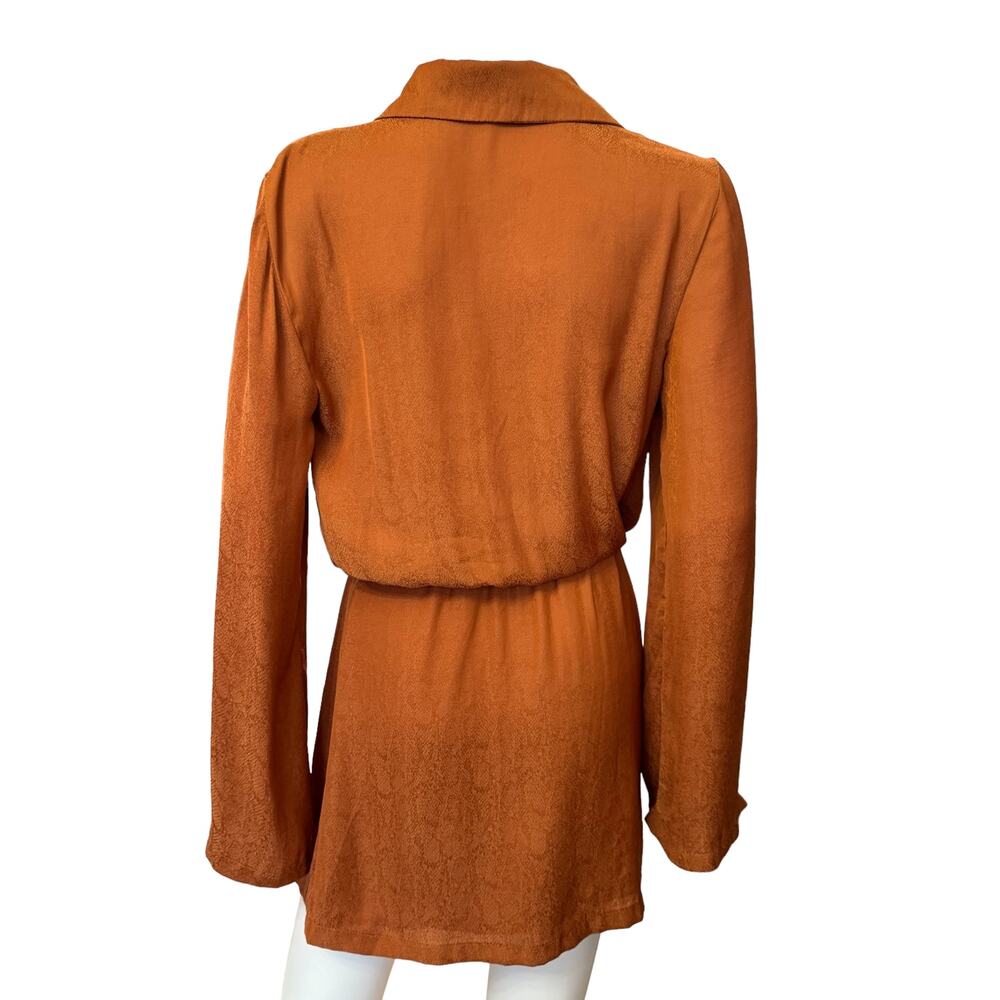 New ~ FREE PEOPLE ~ Simone Notch Lapel Mini Dress Size XS 36" Bust BOHEMIAN - Picture 4 of 11